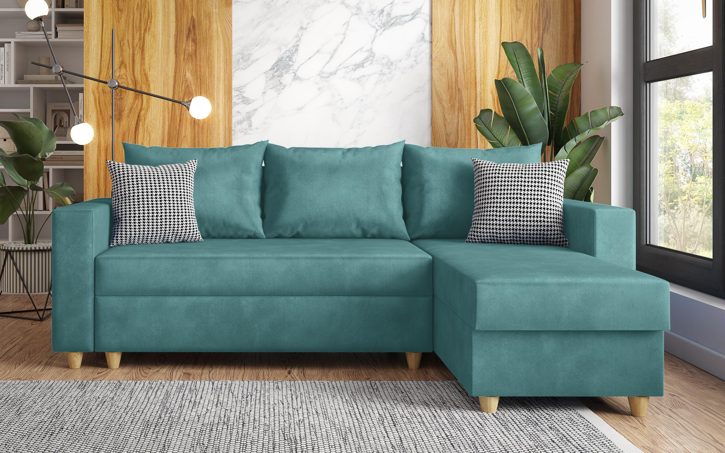 Extendable corner sofa Fabiola, turquoise  5